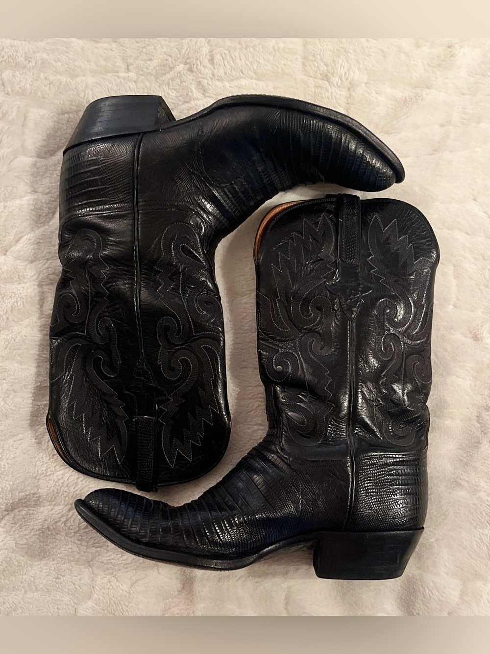 Lucchese Classics Handmade Black Teju
Lizard Cowboy Boots Men's 11.5 EE L3494